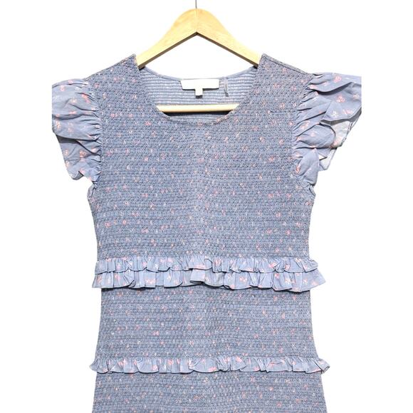 LoveShackFancy Blue Ruffle Mini Dress - Picture 5 of 10